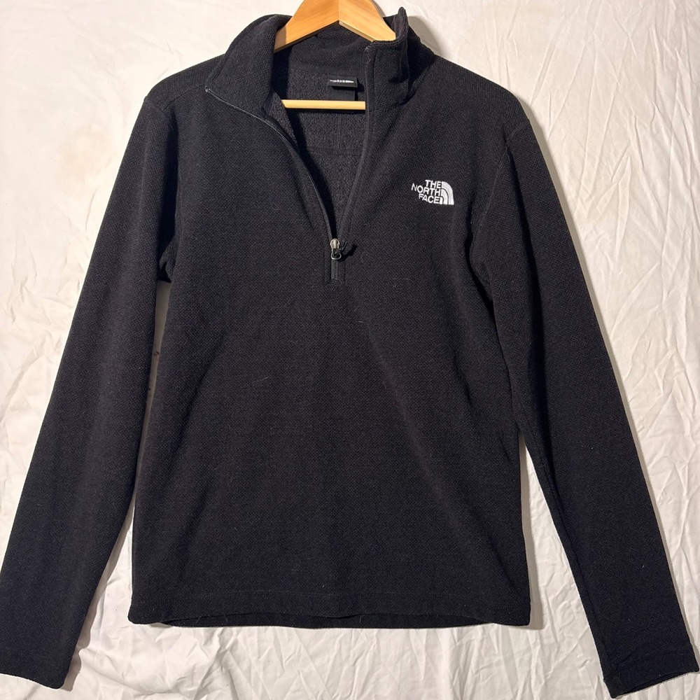 The North Face Mens Black Quarter Zip Fleece Pullover Sweater Size Small